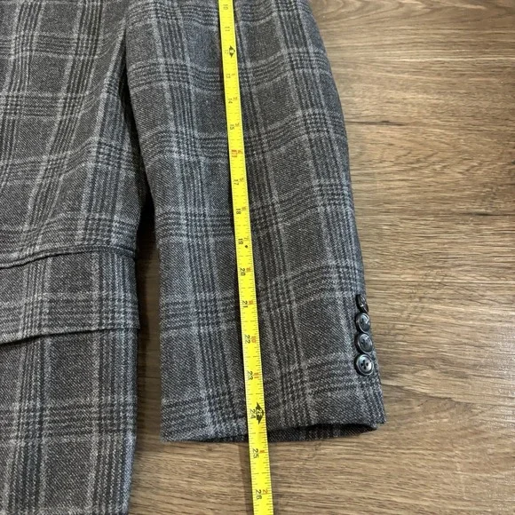 Baroni Couture Blazer Super 150's Wool Lanificio di Pray Grey Plaid 52R